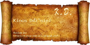 Kincs Dániel névjegykártya